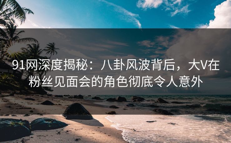 91网深度揭秘：八卦风波背后，大V在粉丝见面会的角色彻底令人意外