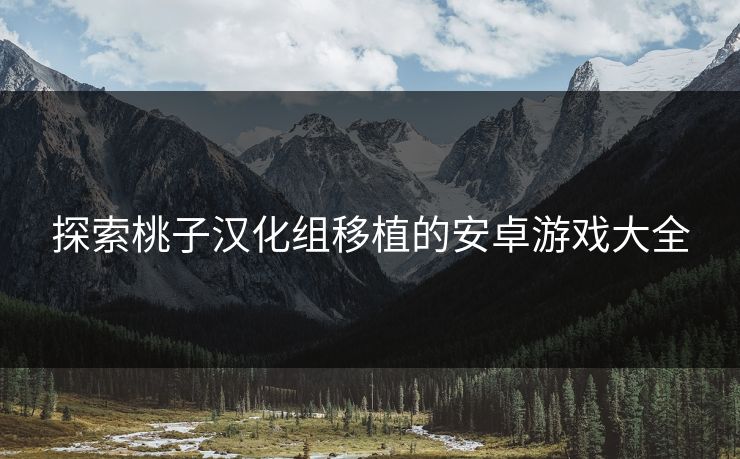 探索桃子汉化组移植的安卓游戏大全