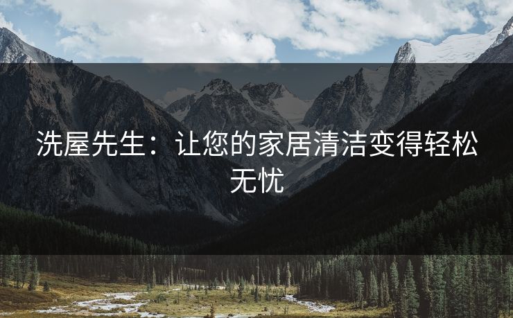 洗屋先生:让您的家居清洁变得轻松无忧 洗屋先生:让您的家居清洁变得轻松无忧